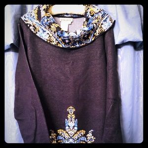 NWT dark blue sweater with cowl neckline